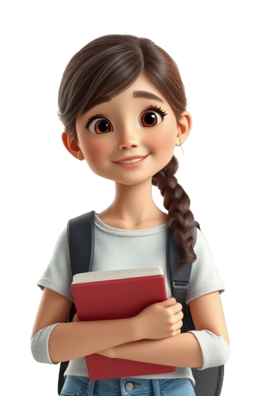Student Holding books character